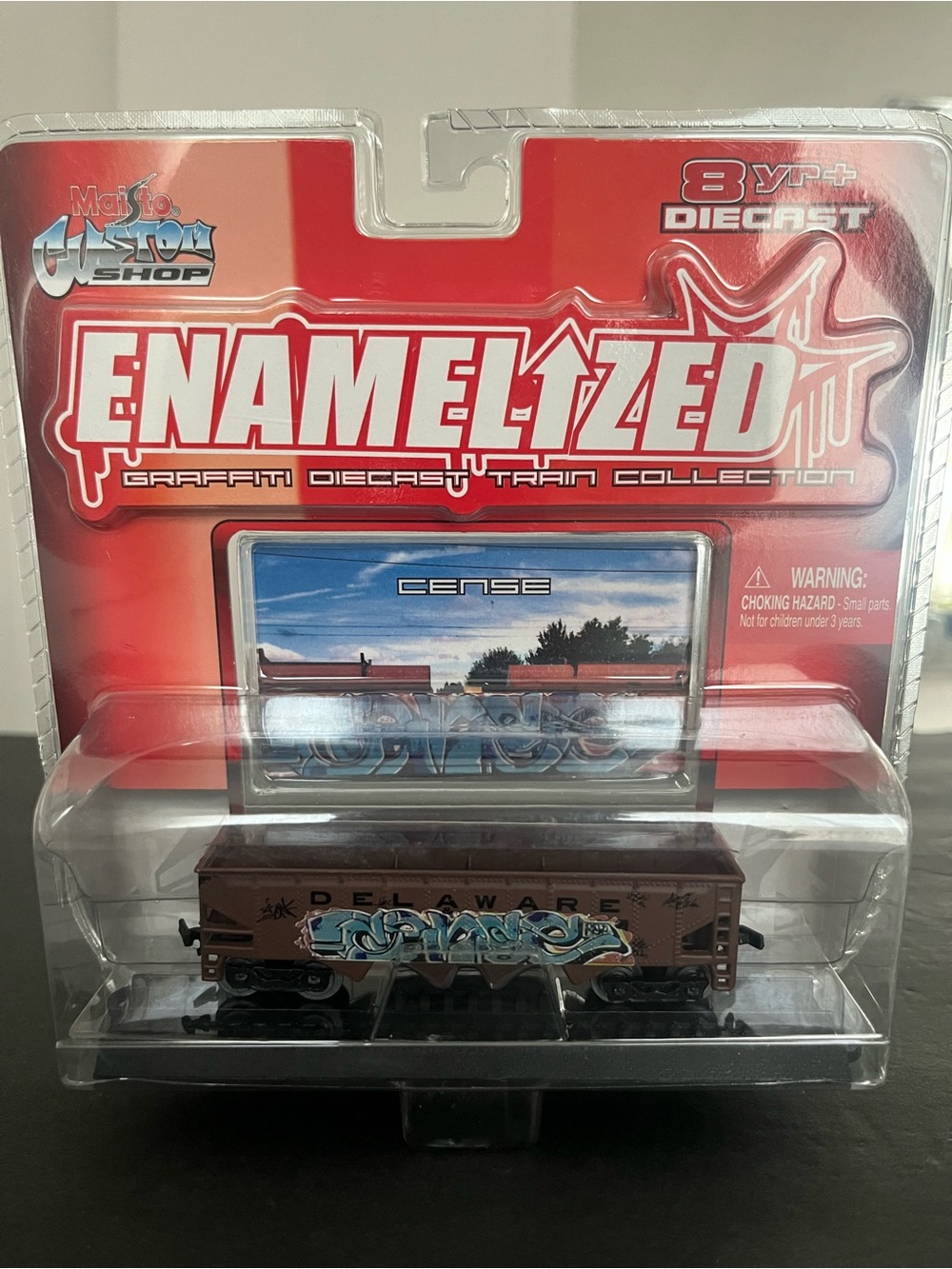Enamelized Graffiti Diecast Train Car Cense -M